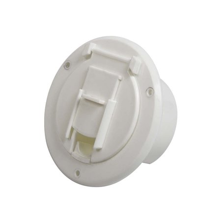 SUPERIOR ELECTRIC Basic Round Electric Cable Hatch with Back for 30 Amp Cord - White RVA1570